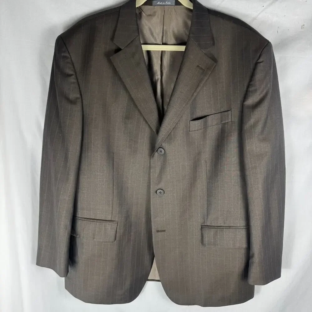 Vintage Oscar de la Renta Wool Blazer 44S Pinstrip Sport Coat, Classic, Designer